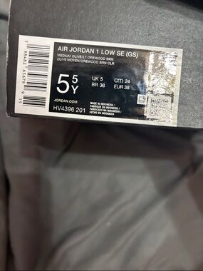Jordan Air Jordan 1 Low SE (GS) Label - Olive/Black